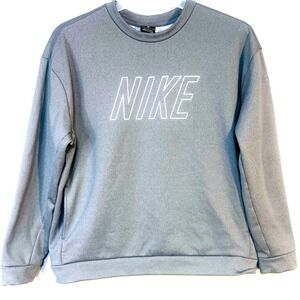 Nike Sweatshirt Gray Logo Crewneck Pullover Women's Medium Athletic Workout Wear